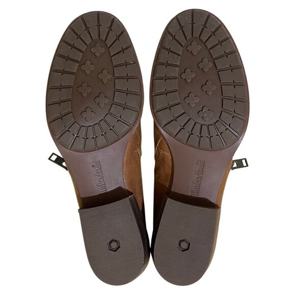 Timberland Sutherlin Bay Brown Leather Heeled Ankle Zip Shootie Boots - Picture 8 of 10